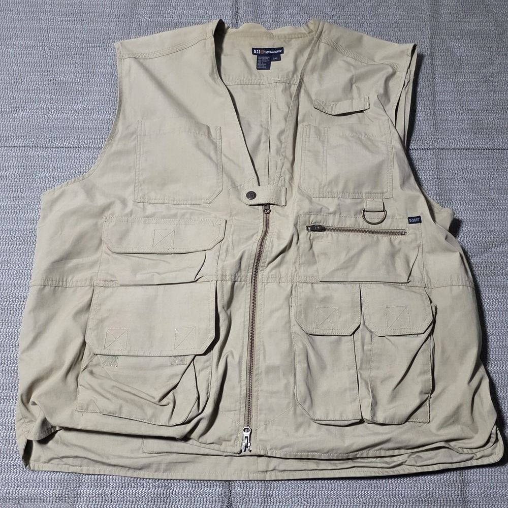 5.11 Tactical Taclite Pro Vest 80008 Mens 3XL Khaki Cargo Pockets